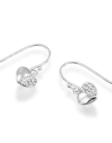 עגילי לבבות משובצים אבני קריסטל סברובסקי